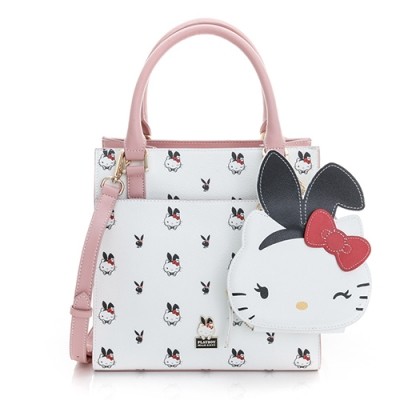 Playboy x Hello kitty playful Katie series 2WAY Handbags-Sakura Pink