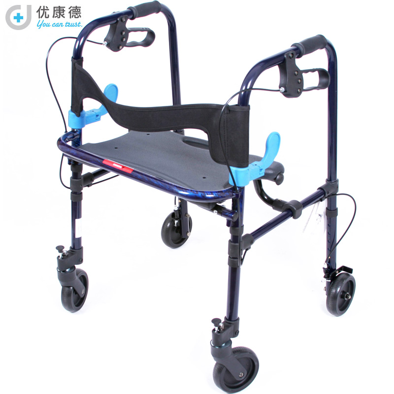 优康德 助行器 UKD-3017W5带座板关节式老人手杖四脚拐杖助行车HT