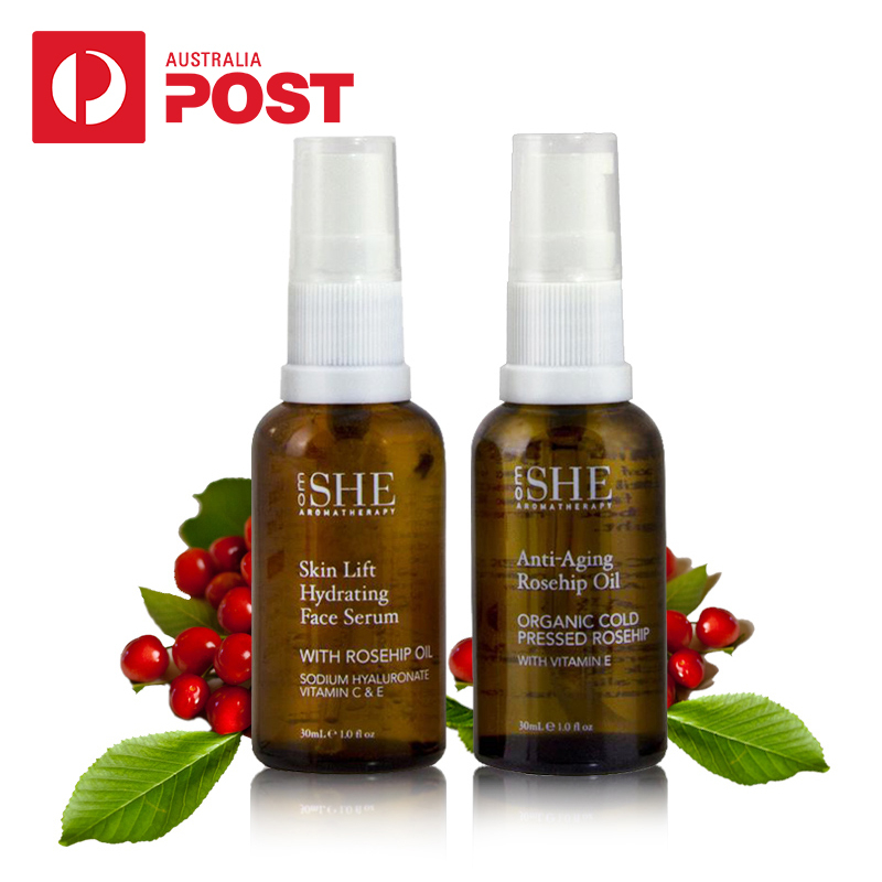 OM SHE抗衰老玫瑰果油30ml+肌肤紧致精华30ml套装 澳洲直邮