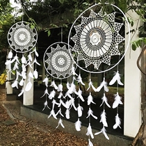 Indian dream catcher wedding wedding white feather pendant ornament Hanging interior tassel ornament