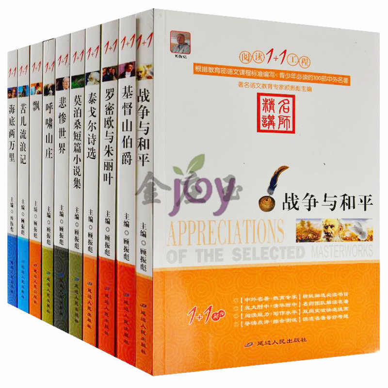 语文新课标必读书籍全10册 青少年必读的100部中外名著 学生版中学生版苦儿流浪记飘海底两万里悲惨世界战争与和平世界名著导读