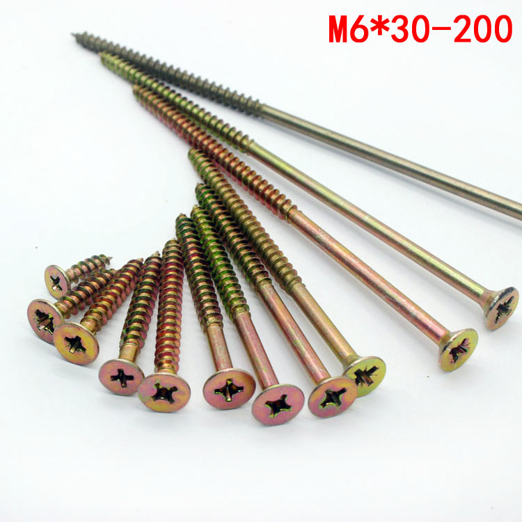 Wood screw Lengthened M6*30-200mm self-tapping screw Hardened hardened high strength fiberboard nail