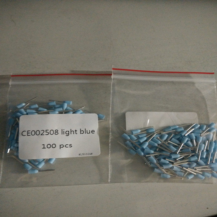 CE002508 CE002508 E02508 imported European-style tubular terminal needle shaped small black clamp 0 25 square light blue