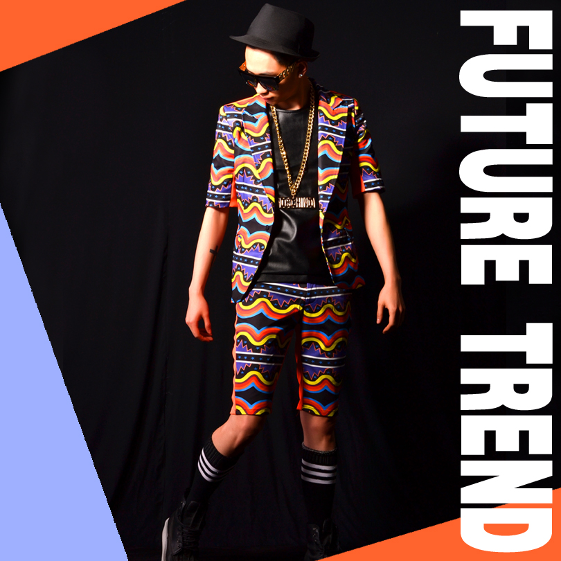 Exclusive ] Nightclub male singer DSDJ Right Zhilong GD Wave Wave Splicing Suite Bar Performance Accessories