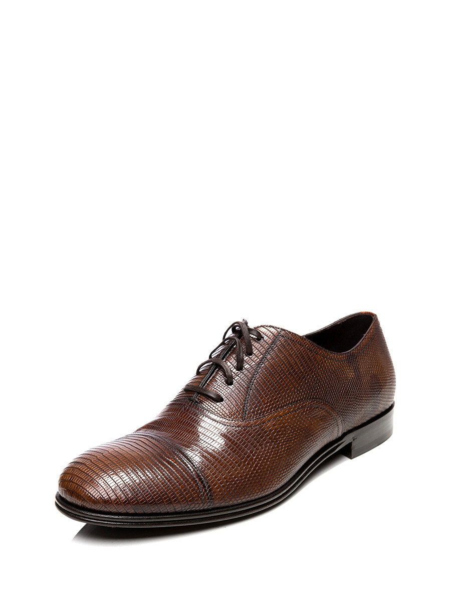 Dolce&Gabbana 棕色蜥蜴纹拼接牛津鞋