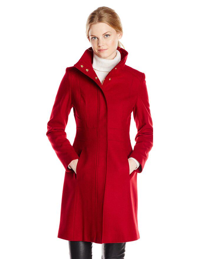 Via Spiga Ladies Mid-Length Edition Coat Woolen Jacket Stand Collar VS450 US Direct Mail