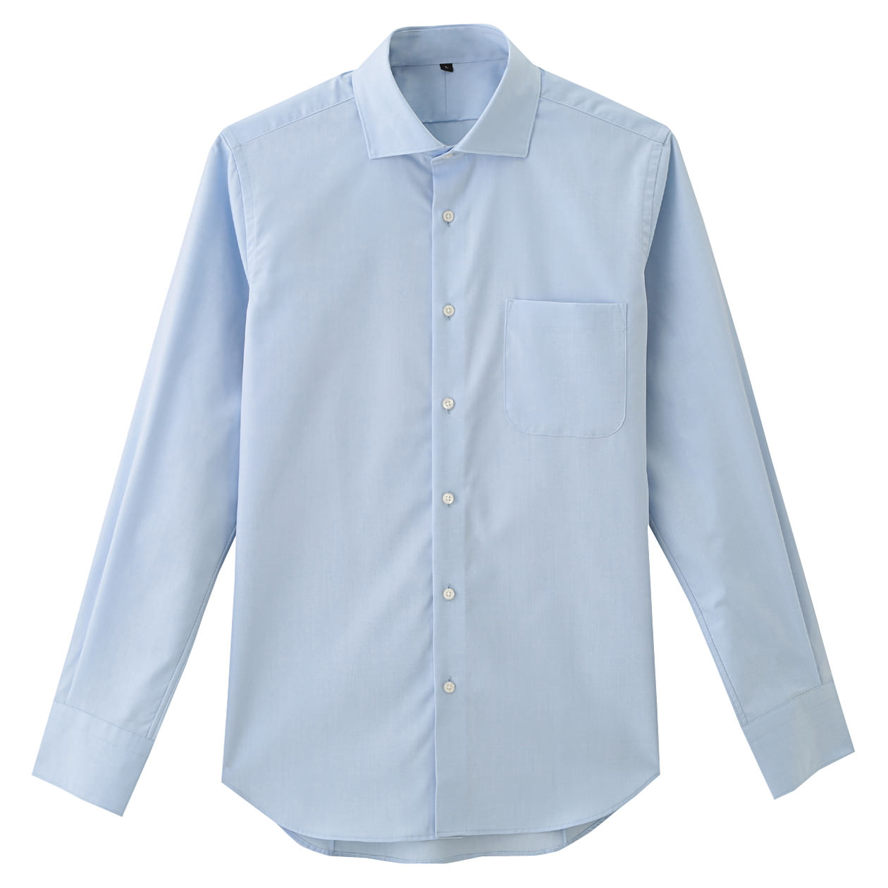 无印良品 MUJI 男式 棉平纹定型半宽领衬衫