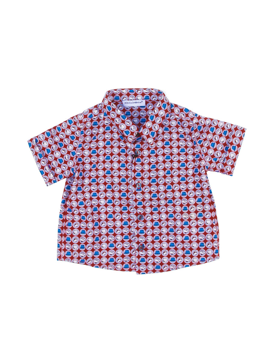 Dolce&Gabbana 红色帽子图案短袖衬衫
