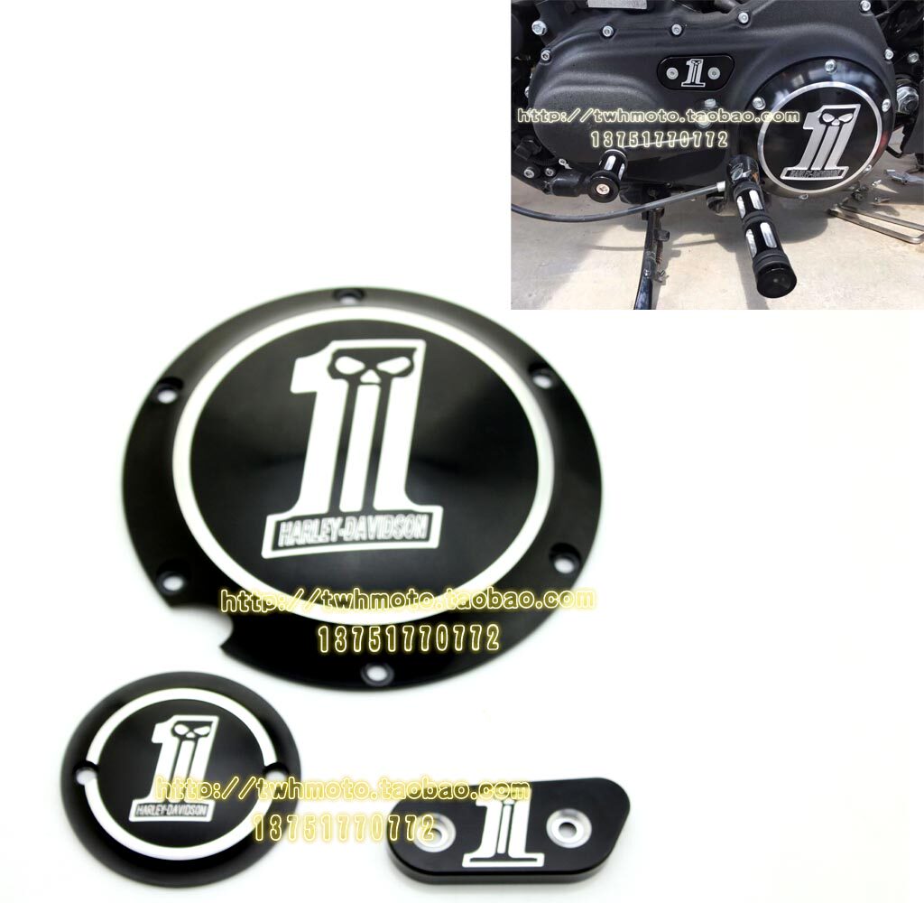 Applicable Harley XL1200 XL883 72 X48 Universal retrofit side lid 1 Skull skull side cover clutch cover