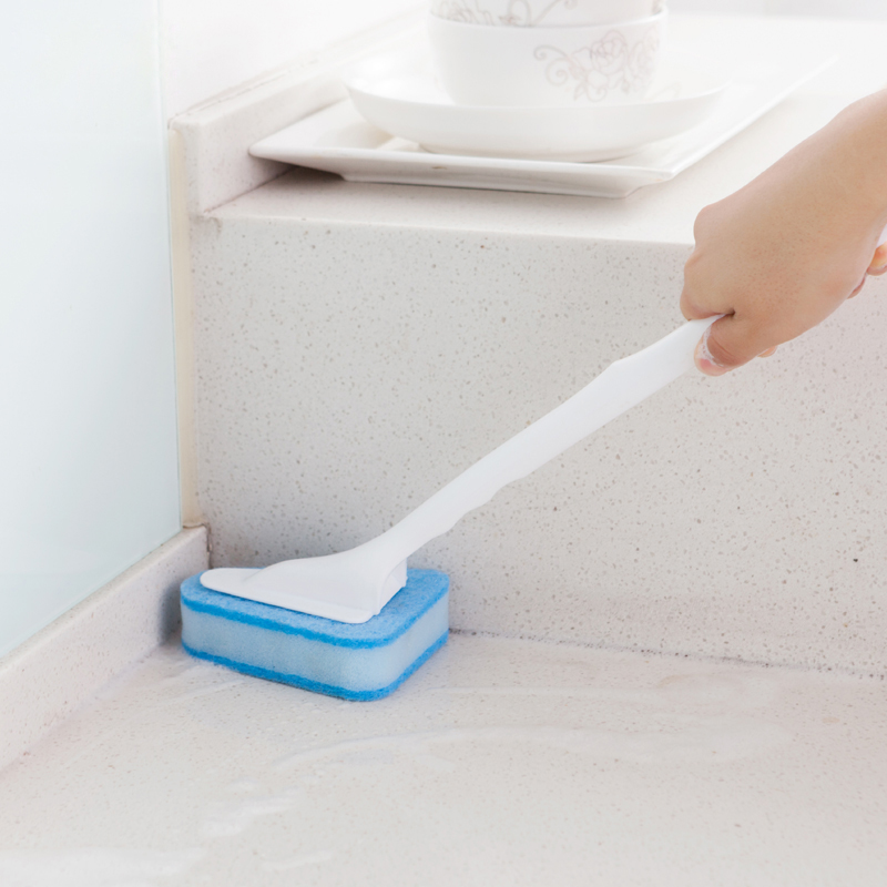 Wash and long triangle handle sponge to the scrub brush brush toilet bathroom tile cleaning brush the toilet brush to brush