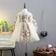 Váy bé gái xuân hè 2018 mới thêu pettiskirt váy lưới trẻ em váy ren công chúa váy