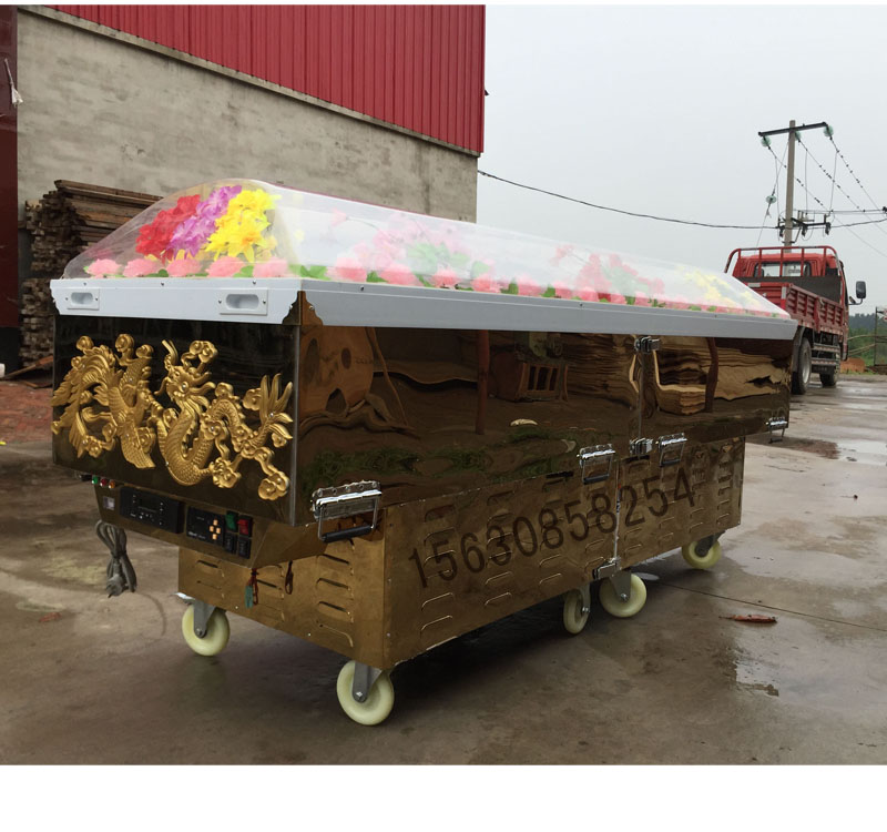 Two-piece crystal coffin frozen refrigerated corpse thermostatic coffin stainless steel ice bed funeral ice coffin separate ice coffin