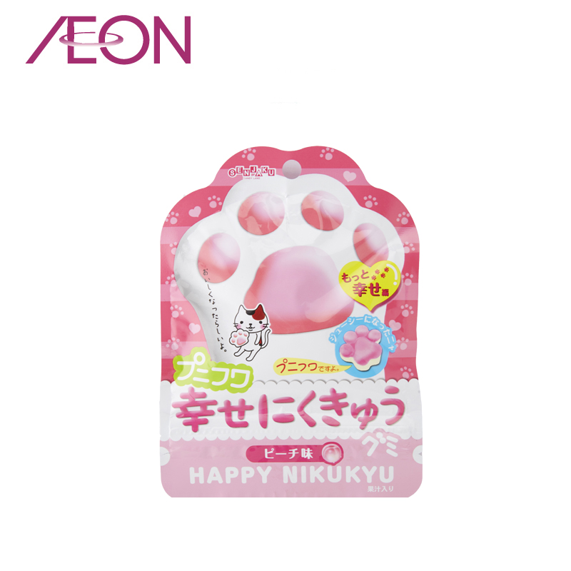 【AEON】日本扇雀饴本铺 蜜桃味动物猫爪QQ萌软糖40g