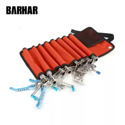 BARHAR 8 Slot Ice Climbing Ice Cone Bag Drawstring Bundle Roll Ice Cone Storage Bag Ice Screwup