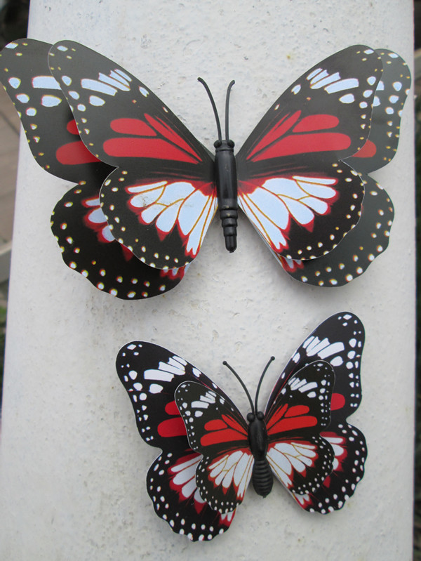 Weifang simulation butterfly with magnet 7cm manufacturers double-wing stickers ornamental double-layer refrigerator stickers