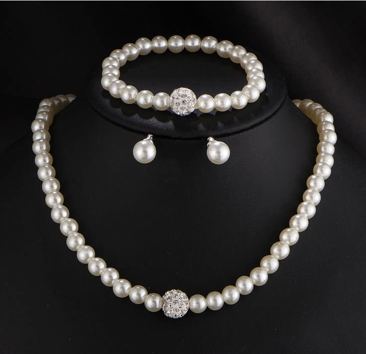 pearl bridal necklace set – elegant 3 piece wedding jewelry collection