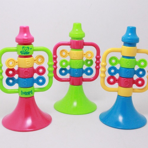 Children's small toys blowable small horn Baby cartoon plastic horn blowing musical instrument small gift toy