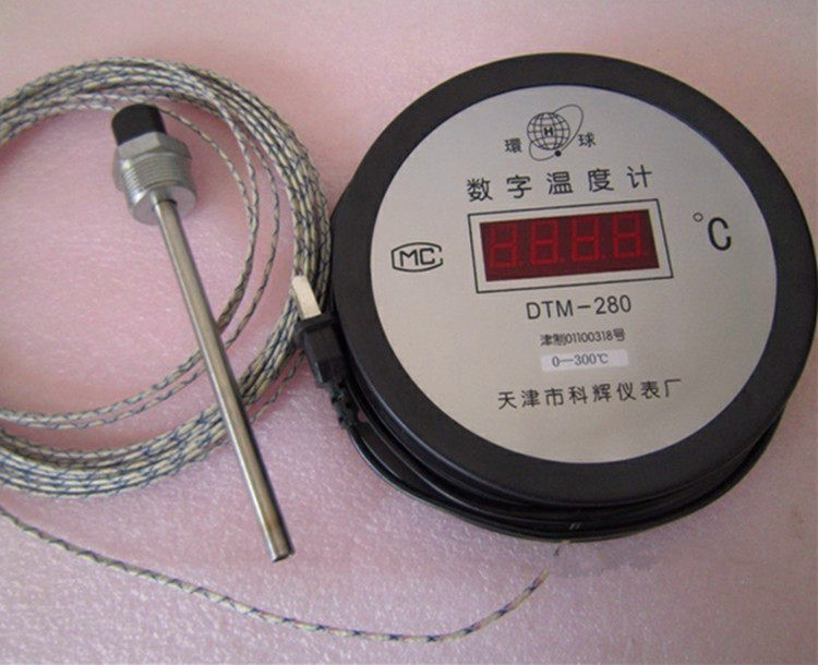 高温工业锅炉数显温度计耐高温数字温度表 0-500℃ 不锈钢探头