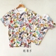 Mùa hè cha mẹ-con mặc áo thun ngắn tay mắt to hoạt hình nửa tay bé và bố mẹ mặc áo khoác cotton quần áo trẻ em nam Trang phục dành cho cha mẹ và con
