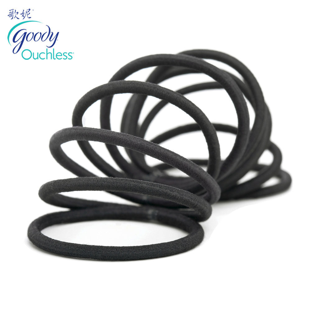 Goody/歌妮专柜正品 发圈 柔韧不伤发 皮筋头绳  黑色  中粗 8根