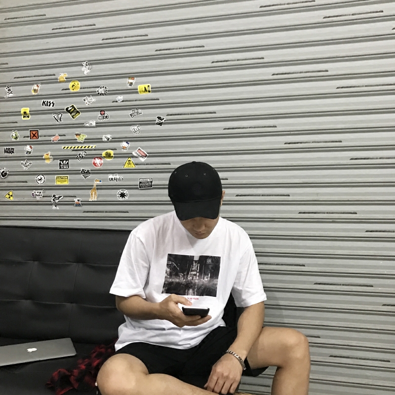 RKHL小温 夏装新款韩国街头复古印花青少年圆领宽松短袖T恤男女潮