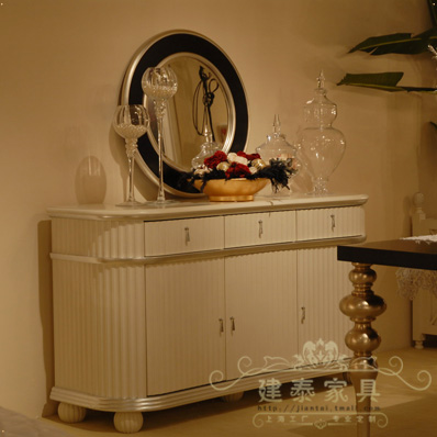 建泰欧式白色实木餐边柜xg056