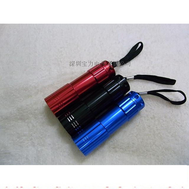 Magnesium aluminum alloy 9LED flashlight with 3 7 Number of batteries] 9 Lights LED flashlight A