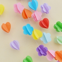 Childrens Day classroom layout candy three-dimensional paper pull flowers colorful heart-shaped flowers birthday full moon baby decoration