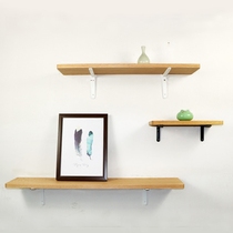 Wall hanging partition wall shelf shelf laminate shelf oak log solid wood background wall decoration frame