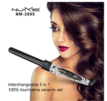 nume2805 cross-border multifunction head-changing hair curler spotted horse color 5-in-1 change pipe roll hair stick suit curly hair