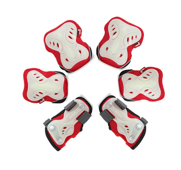 Maigu M-CRO x8 fluorescent children roller skating protective gear 6-piece set children ice skating sports roller skate