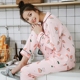 Bộ đồ ngủ mùa thu đông cho nữ Bộ đồ dài tay cotton dễ thương phiên bản Hàn Quốc có thể mặc rộng rãi cho sinh viên tươi mát phục vụ nhà ngọt ngào đồ bộ mặc nhà cao cấp hàn quốc Bên ngoài ăn mặc