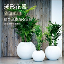 Chenjia flower stainless steel spherical flower pot metal ball round flower pot art flower pot