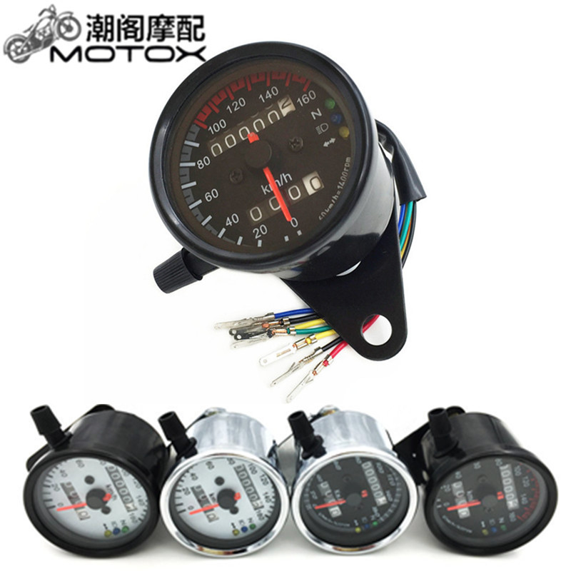 Locomotive instrument retro modified instrument odometer km meter LED two-color instrument dual-mileage instrument assembly