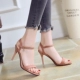 Phiên bản Hàn Quốc của mùa hè 2018 từ mới khóa stiletto sandal nữ cao gót màu đen