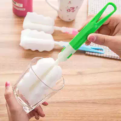 Detachable Cup brush Cup Kitchen home sponge brush Cup brush bottle brush glass long handle 10