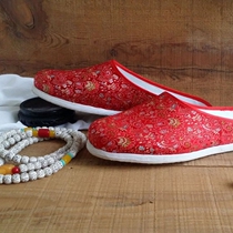 Large Red Old Beijing Pure Artisanal Thousand Floor Cloth Shoes Comfort Breathable Fabric Sole Shoes Children with Home Shoes Slippers