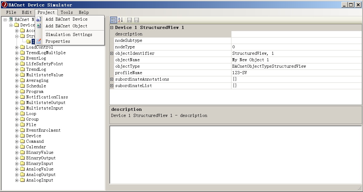 BACnet Device Simulator software emulator