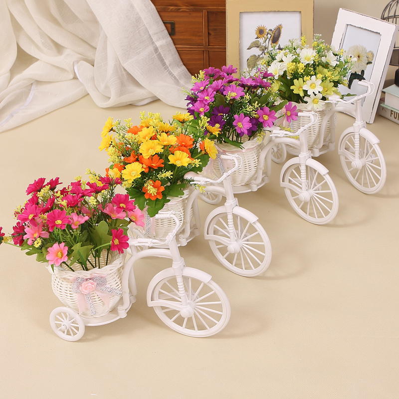 Creative simulation flower home decoration rattan bicycle flower decoration decoration table flower decoration