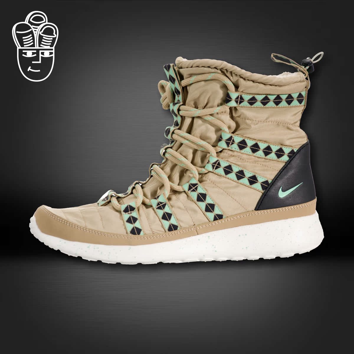 Nike Roshe Run High高帮限量印花女靴 时尚生活休闲鞋616724-400