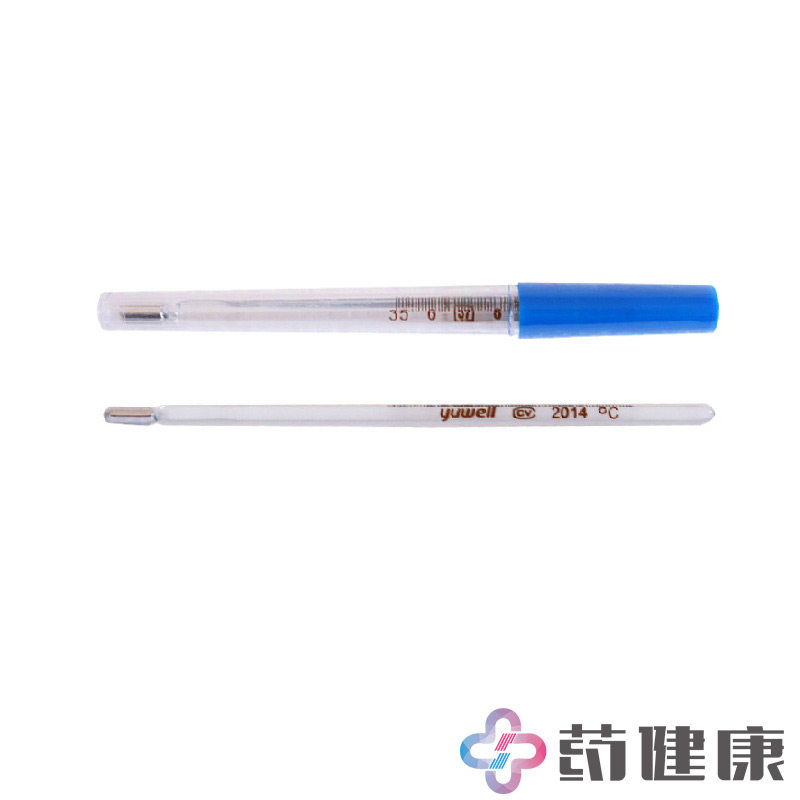 鱼跃 玻璃体温计(口腔表)口腔型三角型棒式测量体温水银温度计
