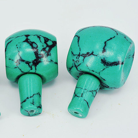 Natural turquoise powder glue injection synthetic Tibetan three-way Buddha head pagoda diy Xingyue Bodhi three-way accessories accessories