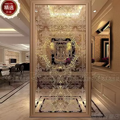 New art glass deep carving glass entry portal Jane Europe decorative screen sliding door royal style