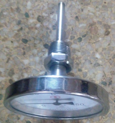 Changzhou double ring bimetal thermometer WSS401 axial surface 100mm 100 °C 150 °C 200 °C