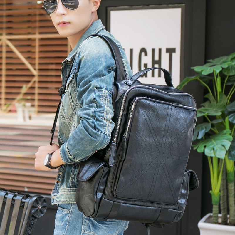 Han edition double shoulder bag male bag leisure men backpack British huge capacity travel package students fashion trend