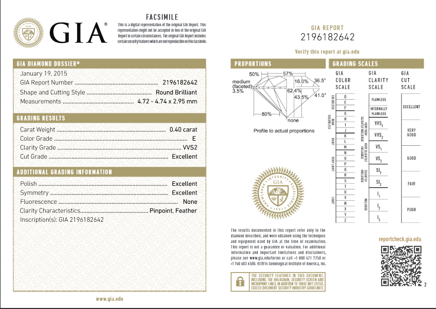 Left pavilion right Lie GIA naked drill 0 4ct E VVS2 3EX 3EX N Diamond Tianjin Little Li Real body Shop