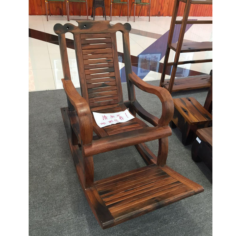 Old Boat Wood Rocking Chair Solid Wood Rocking Chair Casual Chair Boat Wood Lying Chair Balcony Deck Chair Boat Wood Rocking Chair Rocking Chair