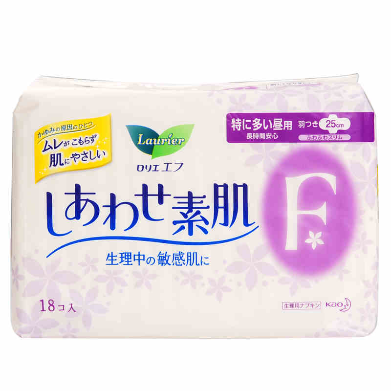 日本花王乐而雅F系列透气棉柔卫生巾量多日用护翼 25cm18片