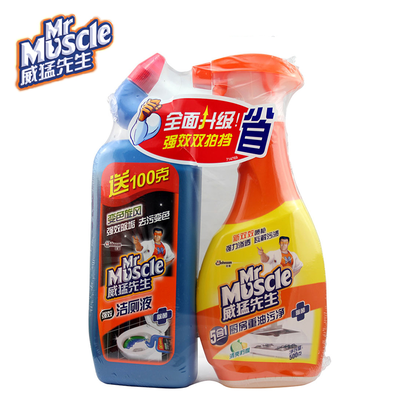 【天猫超市】Mr Muscle/威猛先生 柠檬重油污净＋洁厕液500g+500g