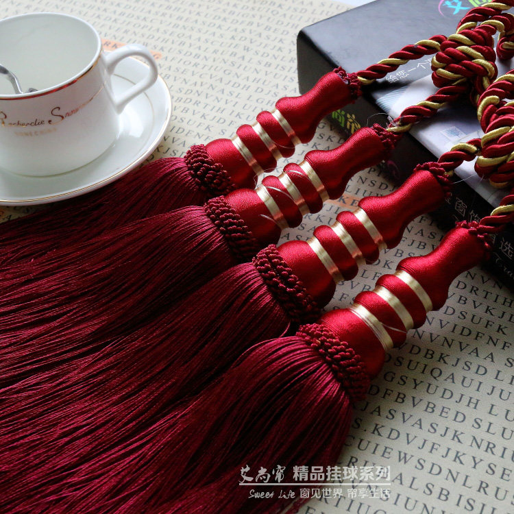 Promotional special curtain hanging ball strap tied ball hanging spike tassel hanging ball three-layer gourd double ball curtain buckle accessories